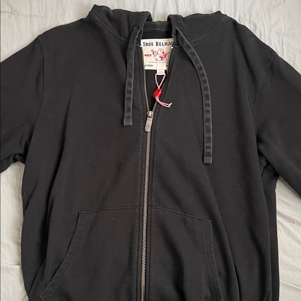 True Religion Black Zip-Up Hoodie